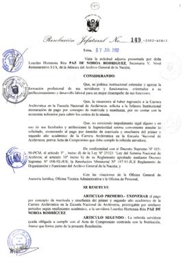 Resolución Jefatural N° 149-2002/AGN/J