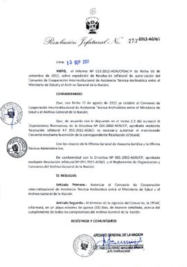 Resolución Jefatural N° 270-2012-AGN/J