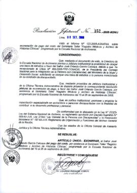 Resolución Jefatural N° 352-2008-AGN/J
