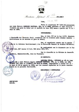 Resolución Jefatural N° 065-1990/AGN/J