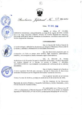 Resolución Jefatural N° 417-2006-AGN/J