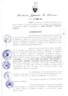 Resolución Jefatural N° 117-1999-AGN/J
