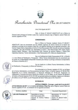 Resolución Directoral N° 036-2017-AGN/OTA