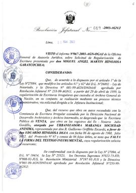 Resolución Jefatural N° 088-2003-AGN/J