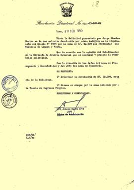Resolución Directoral N° 18-85-AGN/OA