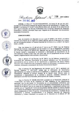Resolución Jefatural N° 206-2017-AGN/J