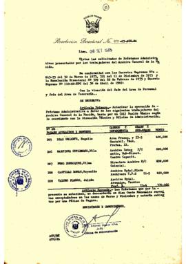 Resolución Directoral N° 79-85-AGN/OA