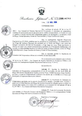 Resolución Jefatural N° 472-2008-AGN/J