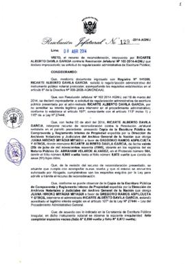 Resolución Jefatural N° 129-2014-AGN/J