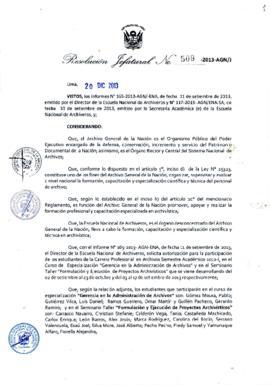 Resolución Jefatural N° 509-2013-AGN/J