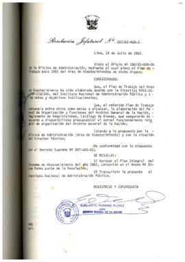 Resolución Jefatural N° 107-1982/AGN/J