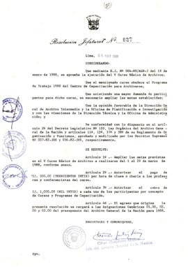 Resolución Jefatural N° 027-1988/AGN/J