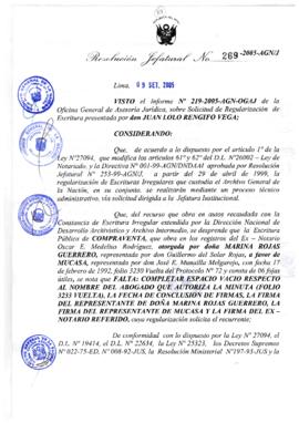 Resolución Jefatural N° 269-2005-AGN/J