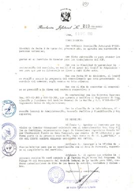 Resolución Jefatural N° 223-1990/AGN/J