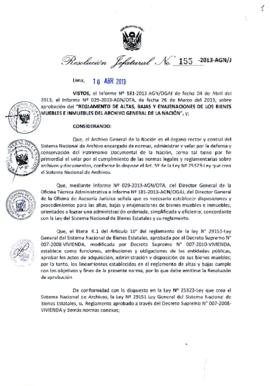 Resolución Jefatural N° 155-2013-AGN/J