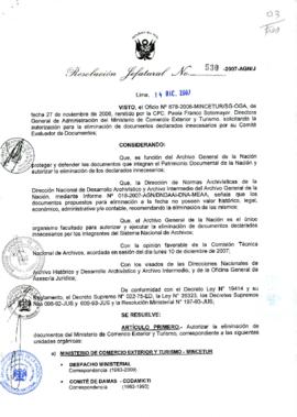 Resolución Jefatural N° 530-2007-AGN/J