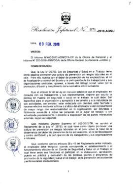 Resolución Jefatural N° 021-2018-AGN/J