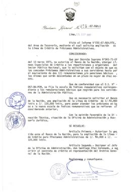 Resolución Jefatural N° 075-1987/AGN/J