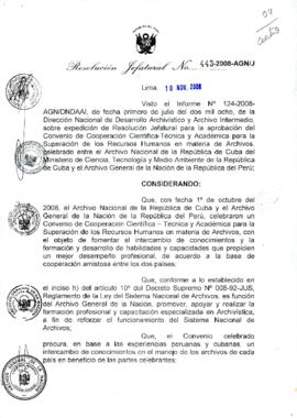 Resolución Jefatural N° 443-2008-AGN/J
