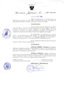 Resolución Jefatural N° 409-2005-AGN/J