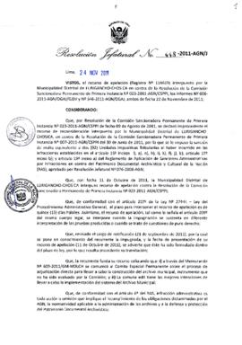 Resolución Jefatural N° 448-2011-AGN/J