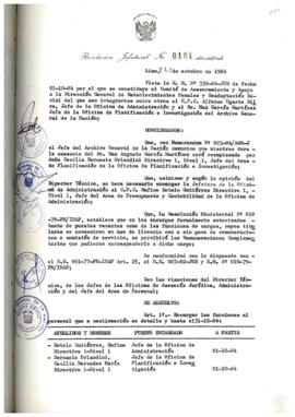 Resolución Jefatural N° 161-1984/AGN/J