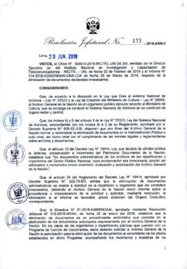 Resolución Jefatural N° 123-2018-AGN/J
