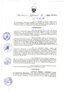 Resolución Jefatural N° 288-2005-AGN/J