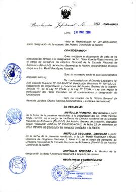 Resolución Jefatural N° 093-2006-AGN/J