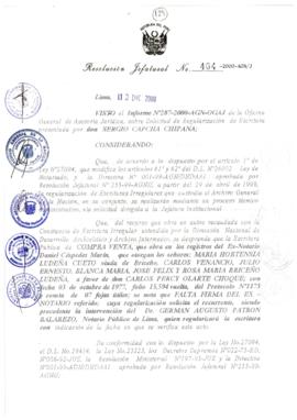 Resolución Jefatural N° 464-2000/AGN/J