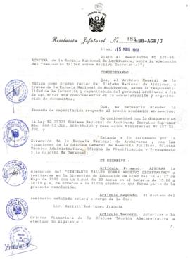 Resolución Jefatural N° 085-1998/AGN/J