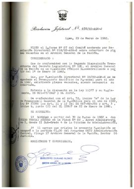 Resolución Jefatural N° 038-1982/AGN/J