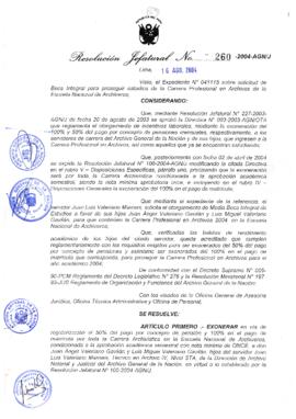Resolución Jefatural N° 260-2004-AGN/J
