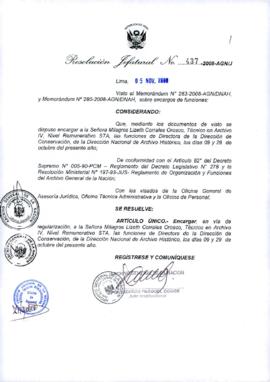 Resolución Jefatural N° 437-2008-AGN/J
