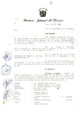 Resolución Jefatural N° 150-1992/AGN/J