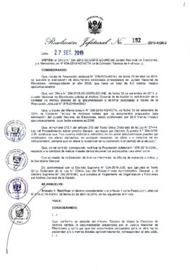 Resolución Jefatural N° 192-2019-AGN/J