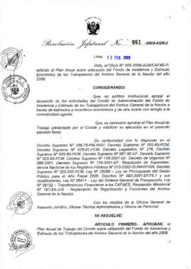 Resolución Jefatural N° 061-2009-AGN/J