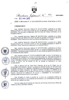 Resolución Jefatural N° 053-2019-AGN/J