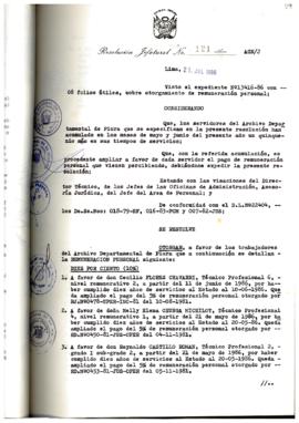 Resolución Jefatural N° 121-1986/AGN/J
