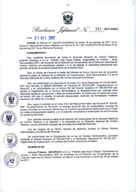 Resolución Jefatural N° 181-2017-AGN/J