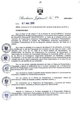 Resolución Jefatural N° 056-2019-AGN/J
