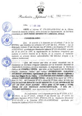 Resolución Jefatural N° 142-2000/AGN/J