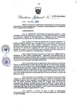 Resolución Jefatural N° 430-2014-AGN/J