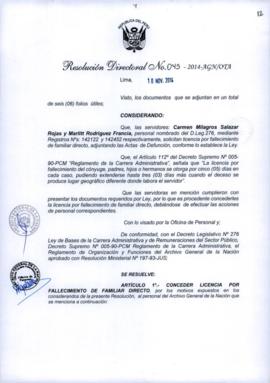 Resolución Directoral N° 045-2014-AGN/OTA