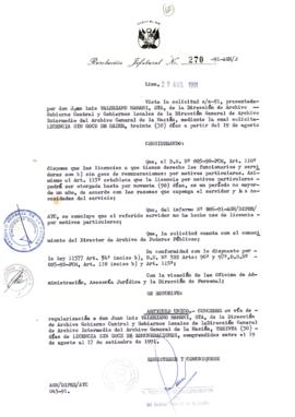 Resolución Jefatural N° 270-1991/AGN/J
