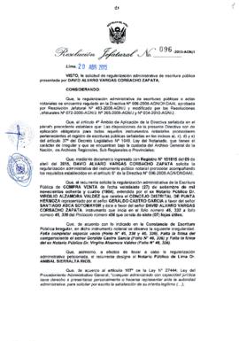 Resolución Jefatural N° 096-2015-AGN/J