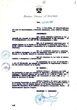 Resolución Directoral N° 82-87-AGN-OA