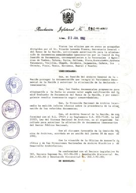 Resolución Jefatural N° 096-1992/AGN/J