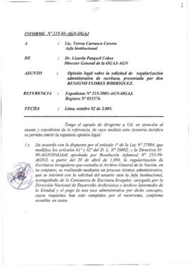 INFORME 215-2003-AGN-OGAJ