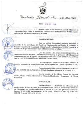 Resolución Jefatural N° 236-1999/AGN/J